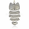 Antique Silver Plated Alloy Enamel Owl Big Pendants for Halloween Jewelry ENAM-J083-03AS-2