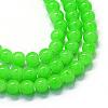 Baking Paint Imitation Jade Glass Round Bead Strands DGLA-Q021-10mm-09-1