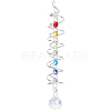 Glass Round Suncatchers Hanging Ornaments HJEW-WH20012-01-1