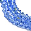 Transparent Electroplate Glass Beads Strands GLAA-F029-4mm-D07-3