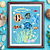 4Pcs 4 Styles Sea Animals Theme PET Hollow Out Drawing Painting Stencils DIY-WH0394-0018-7