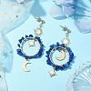 Vintage Natural Lapis Lazuli Ear Studs EJEW-JE05806-05-2