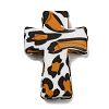 Cross with Leopard Print Silicone Focal Beads SIL-G006-02C-2