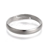 Adjustable 201 Stainless Steel Plain Band Rings STAS-P249-25A-S-2