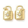 Rack Plating Brass Micro Pave Cubic Zirconia Pendants KK-K392-27G-1