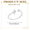 1Pc Letter Brass Rhinestone Open Cuff Rings for Women AJEW-LP0004-47J-S-2