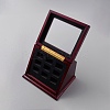 9-Slot Wooden Championship Rings Display Case Box CON-WH0086-074-2
