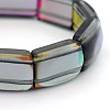 Rectangle Electroplate Glass Bead Stretch Bracelets BJEW-J118-A01-2