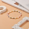 Colorful Seed & Natural Pearl Beaded Stretch Bracelet for Women BJEW-JB09217-2