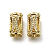 Brass Micro Pave Clear Cubic Zirconia European Beads ZIRC-I070-015G-1