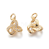 Brass Micro Pave Cubic Zirconia Pendants ZIRC-J021-21G-RS-2