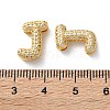Rack Plating Brass Micro Pave Cubic Zirconia Slide Charms KK-C084-34G-J-3