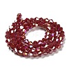 Opaque Solid Color Electroplate Glass Beads Strands EGLA-A039-P4mm-B01-2