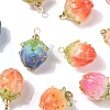 10Pcs 5 Colors Handmade Flower Pendants KY-LS0001-06-4