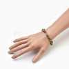 Natural Unakite and Wood Beads Stretch Bracelets BJEW-JB03859-05-3