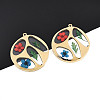 304 Stainless Steel Epoxy Resin Pendants STAS-T072-22-1