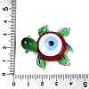 Handmade Lampwork Turtle with Evil Eye Figurine Display Decorations LAMP-N034-25B-4