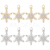 BENECREAT 8Pcs 2 Colors Rack Plating Brass Micro Pave Clear Cubic Zirconia Pendants KK-BC0011-43-1