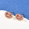 knot Brass Micro Pave Cubic Zirconia Stud Earrings EJEW-C174-01G-02-1