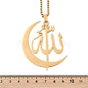 201 Stainless Steel Moon & Arabic Pendants Box Chain Necklaces for Women Men LS-NJEW-R013-02G-5