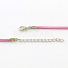2mm Faux Suede Cord Necklace Making with Iron Chains & Lobster Claw Clasps NCOR-R029-07-3