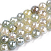 Electroplate Natural Agate Beads Strands G-T131-54P-1