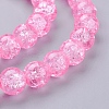 1Strand Hot Pink Transparent Crackle Glass Round Beads Strands X-CCG-Q001-10mm-02-3