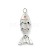 Fish Rack Plating Brass Micro Pave Cubic Zirconia Pendants KK-Z071-72A-01P-1