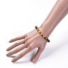 Unisex Wood Beads Stretch Bracelets BJEW-JB04960-5