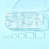 48Pcs 6 Styles Transparent Square Glass Cabochons GGLA-FS0001-06-9