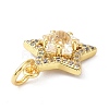 Brass Cubic Zirconia Charms X-ZIRC-C022-07G-3
