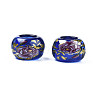 Flower Printed Transparent Acrylic Rondelle Beads TACR-S160-01-A03-2