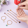 Butterfly Brass Glass Cup Charms HJEW-UN00017-4