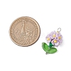 Glass Seed Beaded Flower Pendants PALLOY-MZ00521-04-2