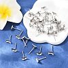 Tarnish Resistant Earring Cabochon Settings 304 Stainless Steel Ear Studs Blank Settings STAS-Q170-08-5