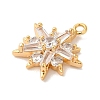 Brass Micro Pave Clear Cubic Zirconia Pendants KK-M294-07G-02-2