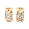 Column Brass Micro Pave Clear Cubic Zirconia Beads KK-S394-05F-2