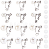 24Pcs 4 Styles 316 Surgical Stainless Steel Clip-on Earring Converters Findings STAS-SC0010-35P-1