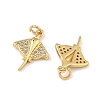 Brass Micro Pave Cubic Zirconia Charms KK-A291-12H-G-2