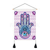 Polyester Hamsa Hand/Hand of Miriam with Evil Eye Pattern Wall Hanging Tapestry WG40508-02-1