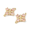 Brass Pave Cubic Zirconia Connector Charms KK-G462-45KCG-02-2
