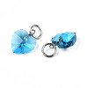 Faceted Transparent Glass Charms GLAA-T024-04E-3
