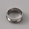 201 Stainless Steel Grooved Finger Ring Settings STAS-WH0027-26C-P-2