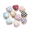 Handmade Cotton Cloth Fabric Covered Cabochons WOVE-S110-06-1