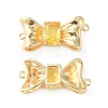 Brass Pave Cubic Zirconia Connector Charms KK-L208-01G-07-1