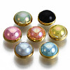 Imitation Pearl ABS Plastic Sewing Buttons BUTT-T009-8mm-M-G-1