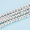 Electroplate Non-magnetic Synthetic Hematite Bead Strands G-Q466-3mm-02-1