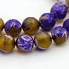 Natural Weathered Agate Faceted Round Beads Strands G-A134-02B-6mm-1