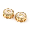 Brass Micro Pave Clear Cubic Zirconia Slide Charms KK-K342-09G-05-3