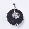 Natural Dyed & Heated Black Agate Pendants G-F546-A16-3